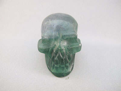 Green, Blue and White Fluorite Crystal Skull